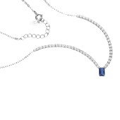 Colier tenis argint cu piatra albastra DiAmanti SMT-1021S-N-AS